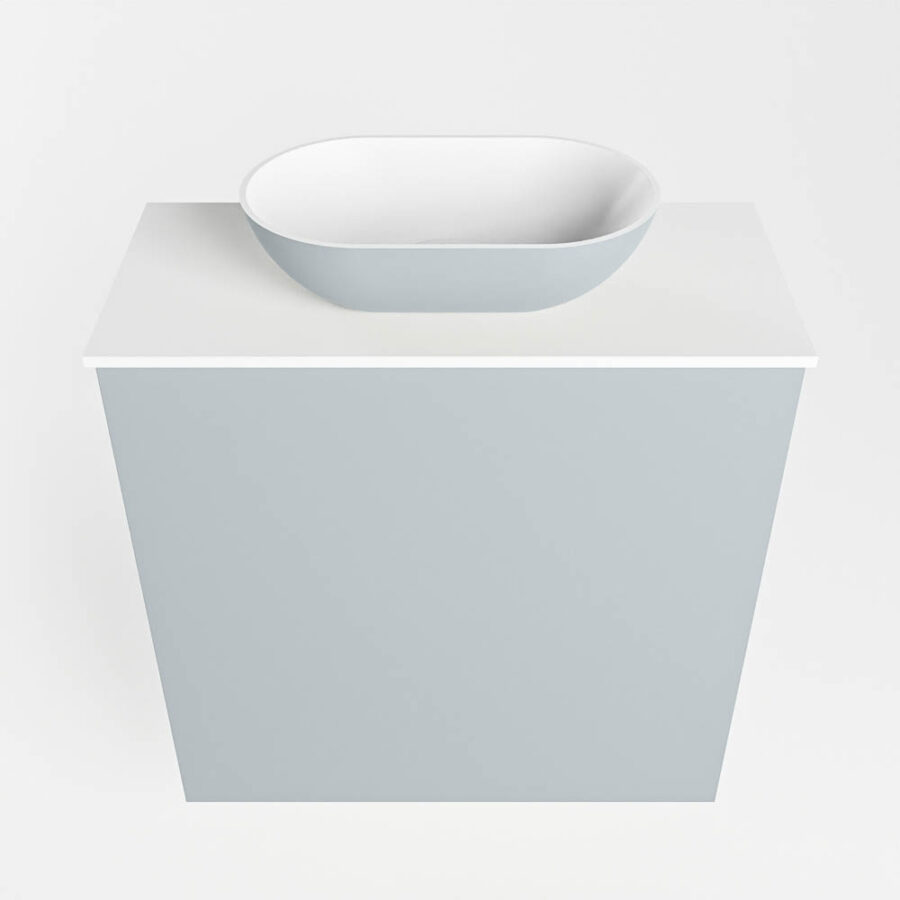 MONDIAZ FOWY toiletmeubel 50cm kleur clay. Waskom positie midden kleur clay | talc. Zonder kraangat - Afbeelding 5