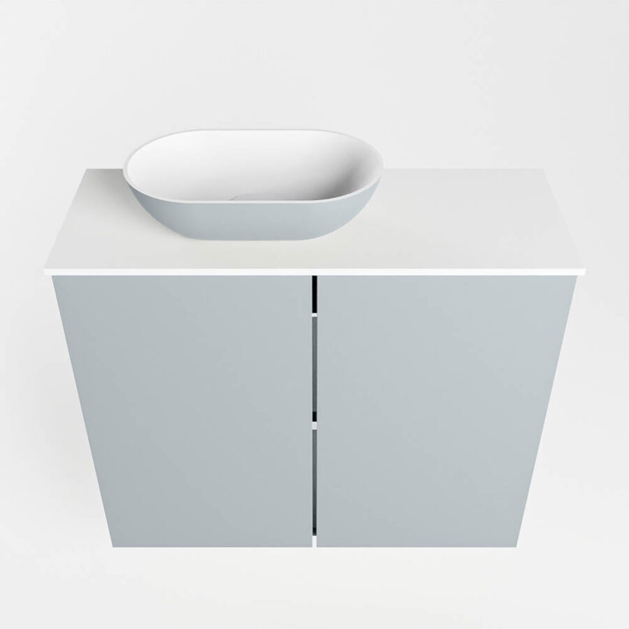 MONDIAZ FOWY toiletmeubel 60cm kleur clay. Waskom positie links kleur clay | talc. Met 1 kraangat - Afbeelding 5