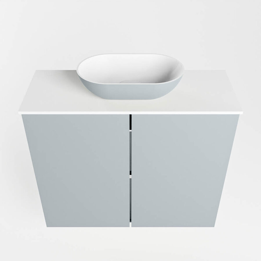 MONDIAZ FOWY toiletmeubel 60cm kleur clay. Waskom positie midden kleur clay | talc. Zonder kraangat - Afbeelding 5