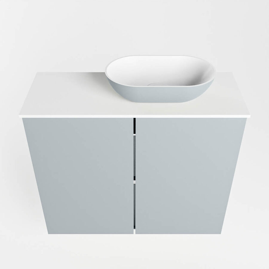 MONDIAZ FOWY toiletmeubel 60cm kleur clay. Waskom positie rechts kleur clay | talc. Zonder kraangat - Afbeelding 5
