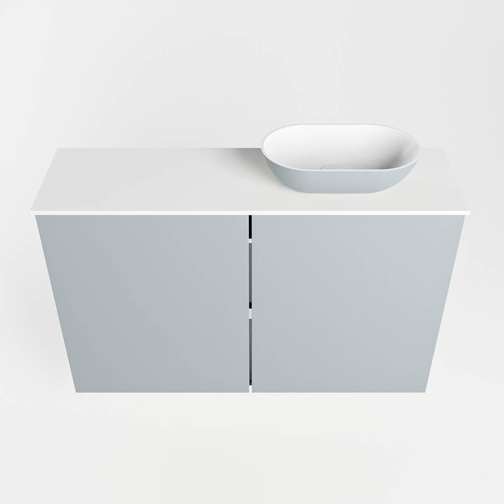 MONDIAZ FOWY toiletmeubel 80cm kleur clay. Waskom positie rechts kleur clay | talc. Zonder kraangat - Afbeelding 5