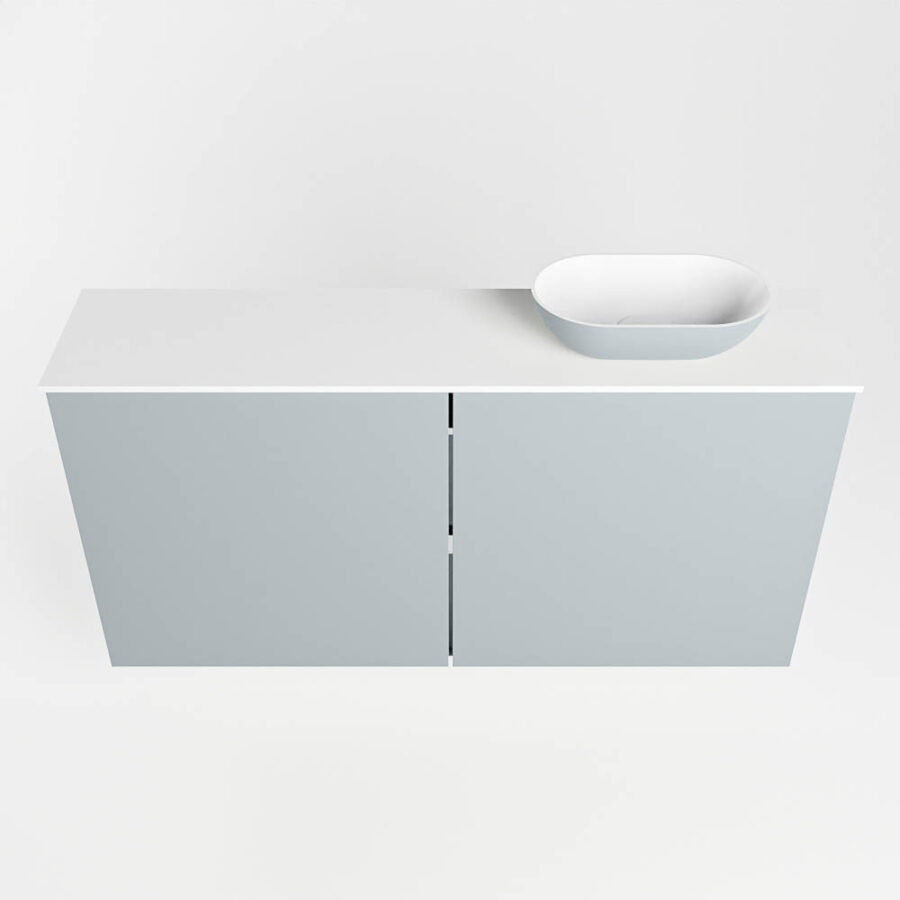 MONDIAZ FOWY toiletmeubel 100cm kleur clay. Waskom positie rechts kleur clay | talc. Met 1 kraangat - Afbeelding 5