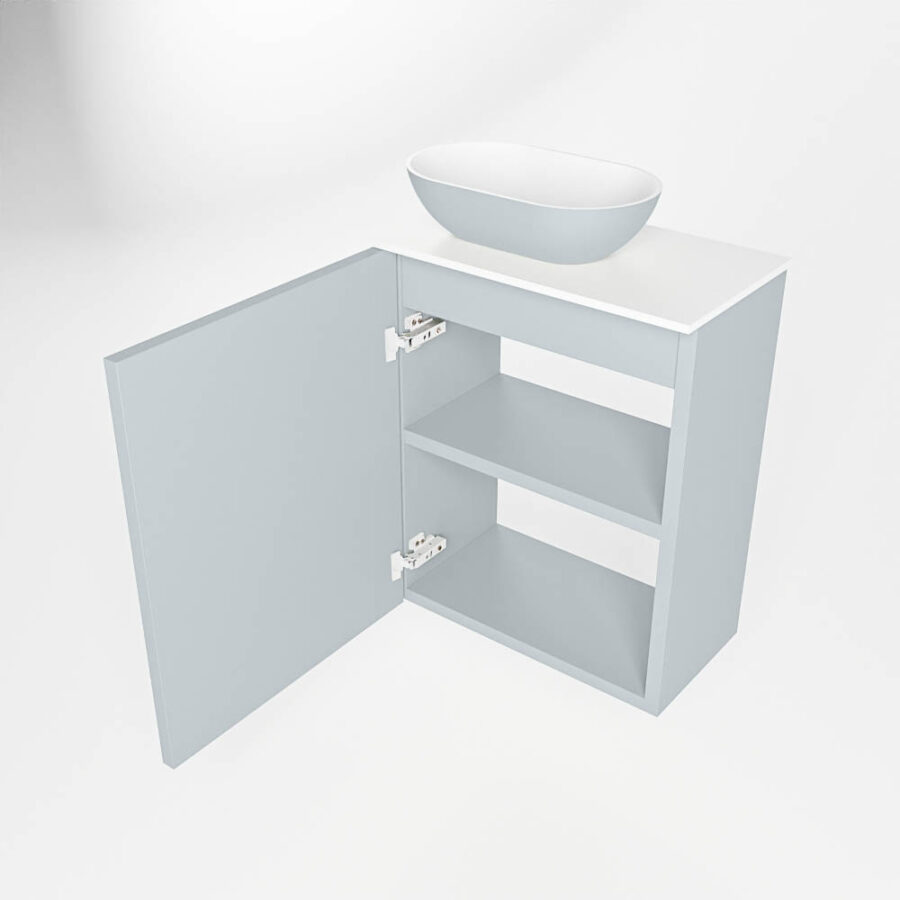 MONDIAZ FOWY toiletmeubel 40cm kleur clay. Waskom positie links kleur clay | talc. Met 1 kraangat - Afbeelding 6
