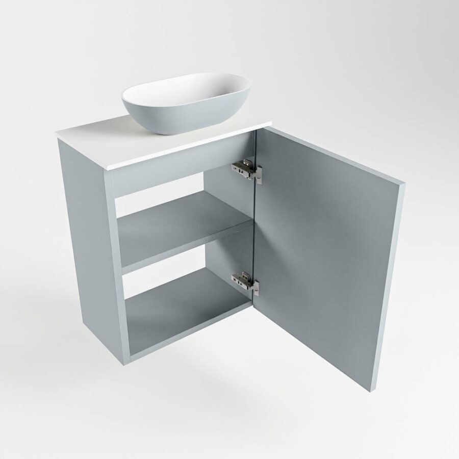 MONDIAZ FOWY toiletmeubel 40cm kleur clay. Waskom positie rechts kleur clay | talc. Met 1 kraangat - Afbeelding 6