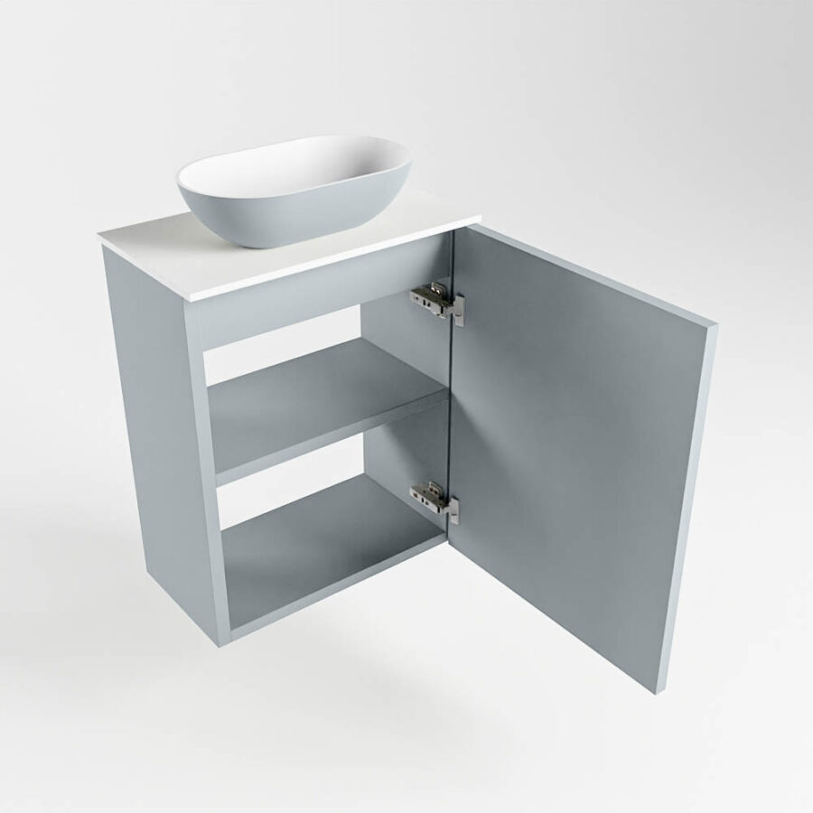 MONDIAZ FOWY toiletmeubel 40cm kleur clay. Waskom positie midden kleur clay | talc. Zonder kraangat - Afbeelding 6
