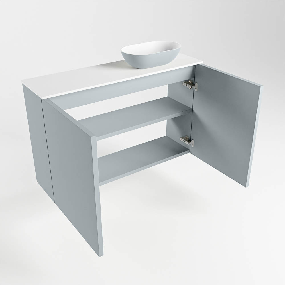 MONDIAZ FOWY toiletmeubel 80cm kleur clay. Waskom positie rechts kleur clay | talc. Zonder kraangat - Afbeelding 6