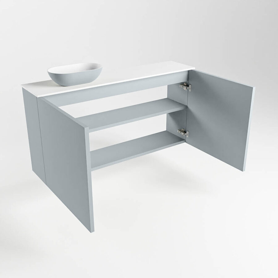 MONDIAZ FOWY toiletmeubel 100cm kleur clay. Waskom positie links kleur clay | talc. Met 1 kraangat - Afbeelding 6
