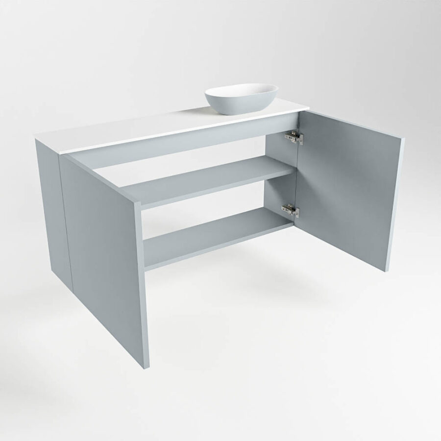 MONDIAZ FOWY toiletmeubel 100cm kleur clay. Waskom positie rechts kleur clay | talc. Met 1 kraangat - Afbeelding 6
