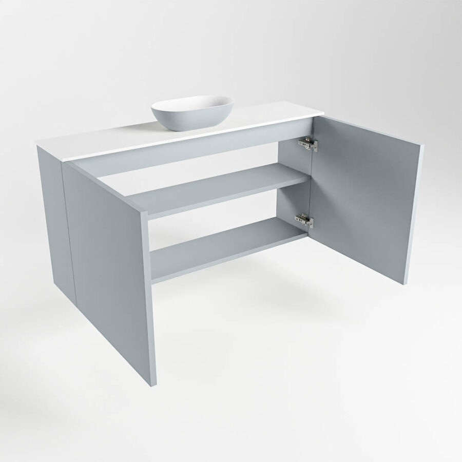 MONDIAZ FOWY toiletmeubel 100cm kleur clay. Waskom positie midden kleur clay | talc. Zonder kraangat - Afbeelding 6