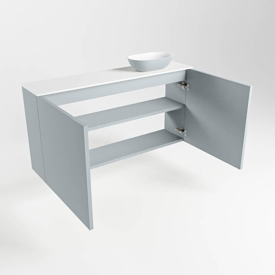 MONDIAZ FOWY toiletmeubel 100cm kleur clay. Waskom positie rechts kleur clay | talc. Zonder kraangat - Afbeelding 6