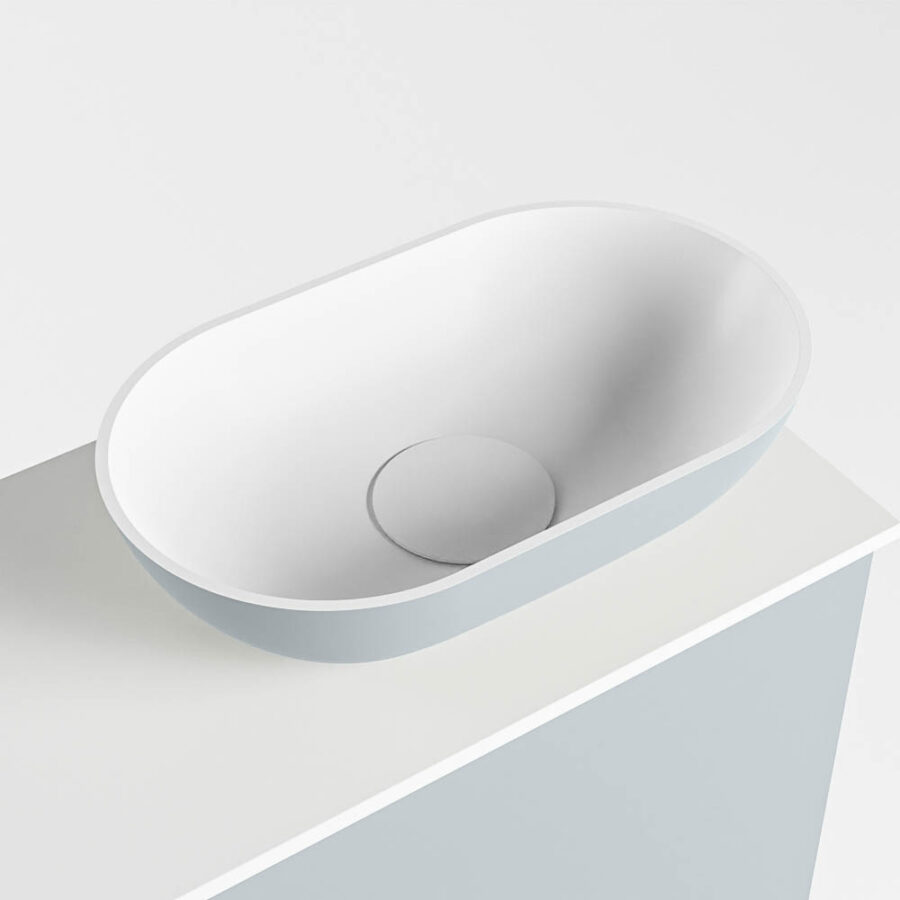 MONDIAZ FOWY toiletmeubel 40cm kleur clay. Waskom positie rechts kleur clay | talc. Met 1 kraangat - Afbeelding 7
