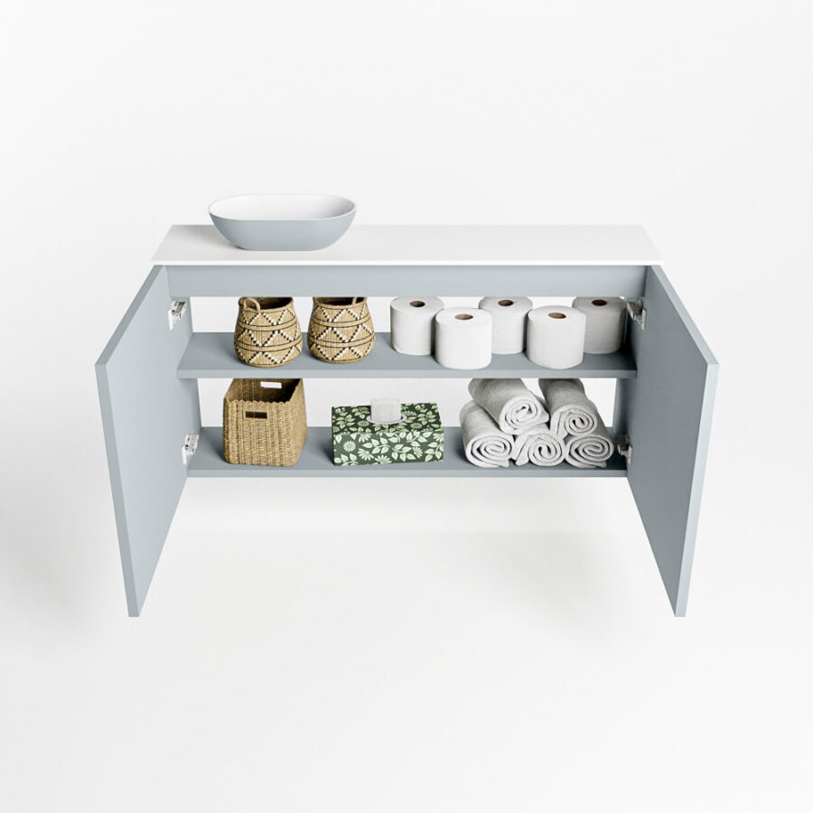 MONDIAZ FOWY toiletmeubel 100cm kleur clay. Waskom positie links kleur clay | talc. Met 1 kraangat - Afbeelding 8