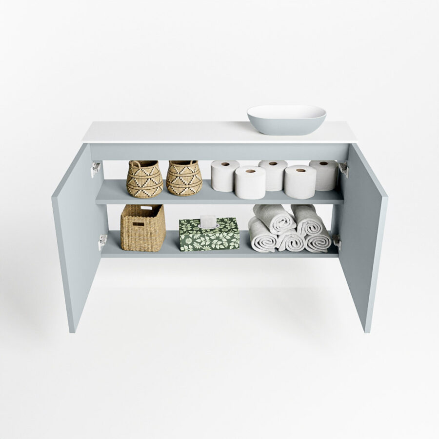 MONDIAZ FOWY toiletmeubel 100cm kleur clay. Waskom positie rechts kleur clay | talc. Met 1 kraangat - Afbeelding 8