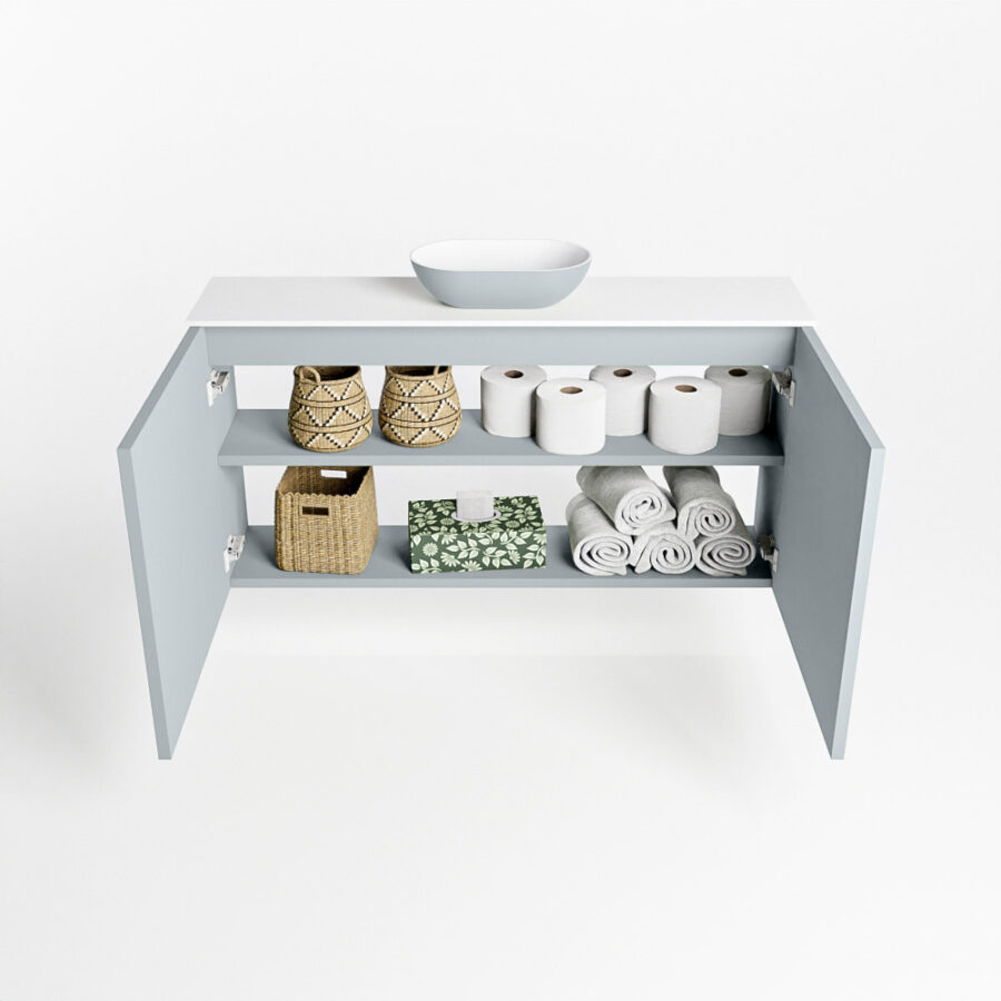MONDIAZ FOWY toiletmeubel 100cm kleur clay. Waskom positie midden kleur clay | talc. Zonder kraangat - Afbeelding 8