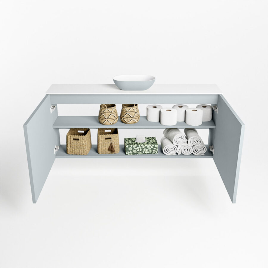 MONDIAZ FOWY toiletmeubel 120cm kleur clay. Waskom positie midden kleur clay | talc. Met 1 kraangat - Afbeelding 8