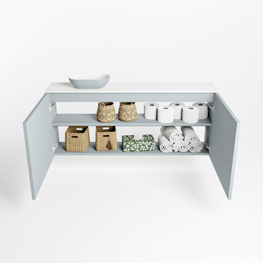 MONDIAZ FOWY toiletmeubel 120cm kleur clay. Waskom positie links kleur clay | talc. Met 1 kraangat - Afbeelding 8