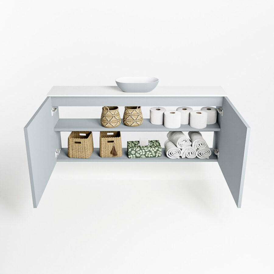 MONDIAZ FOWY toiletmeubel 120cm kleur clay. Waskom positie midden kleur clay | talc. Zonder kraangat - Afbeelding 8