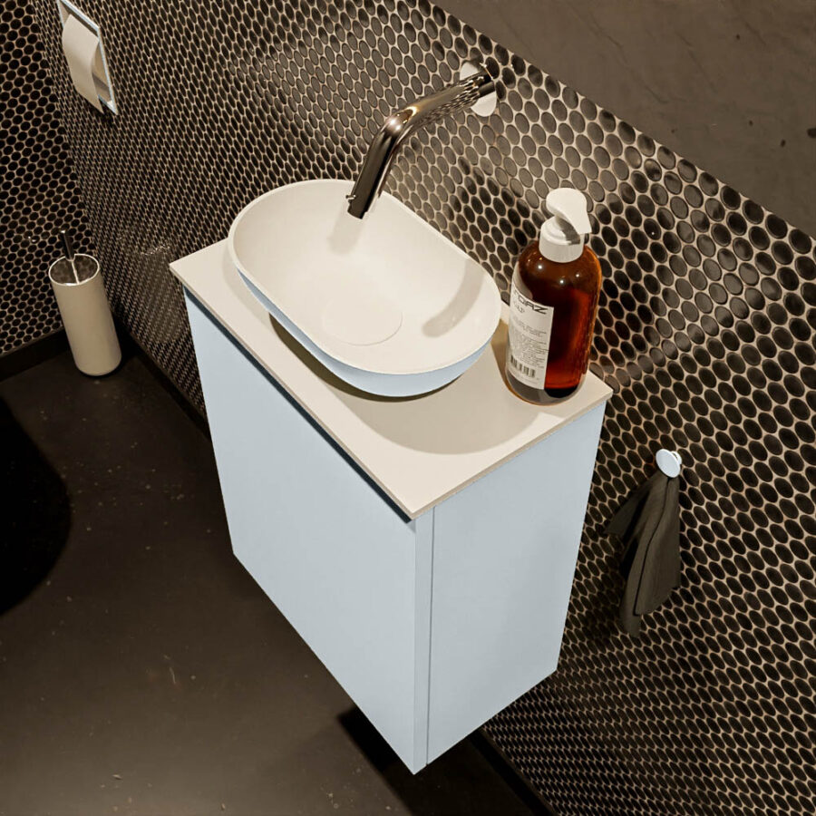 MONDIAZ FOWY toiletmeubel 40cm kleur clay. Waskom positie midden kleur clay | talc. Zonder kraangat - Afbeelding 3