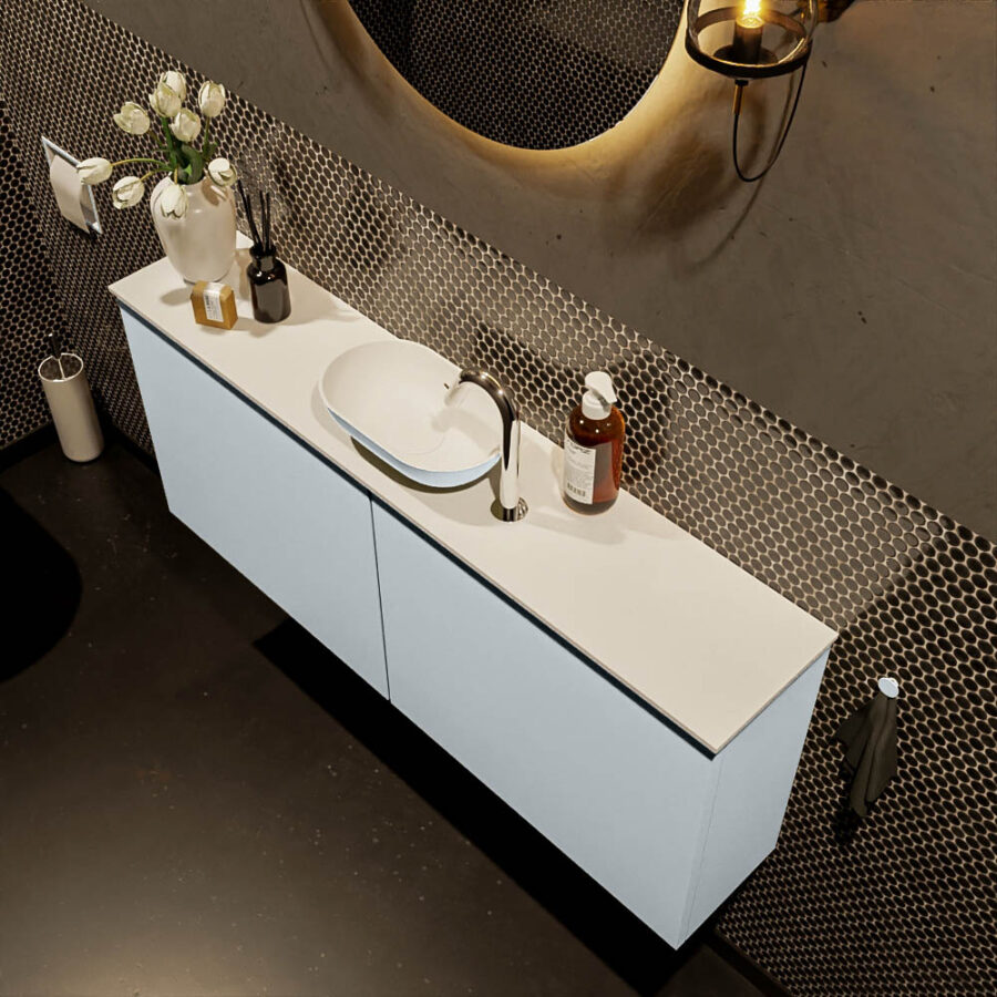 MONDIAZ FOWY toiletmeubel 120cm kleur clay. Waskom positie midden kleur clay | talc. Met 1 kraangat - Afbeelding 3