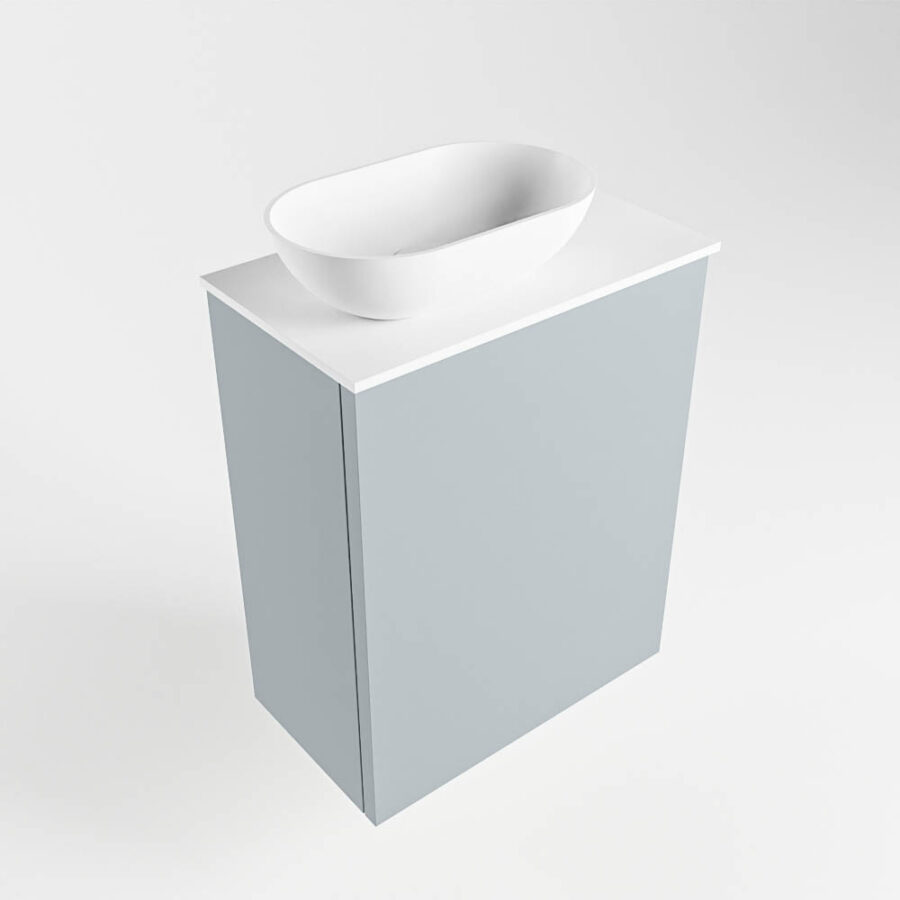 MONDIAZ FOWY toiletmeubel 40cm kleur clay. Waskom positie links kleur talc | talc. Met 1 kraangat - Afbeelding 4