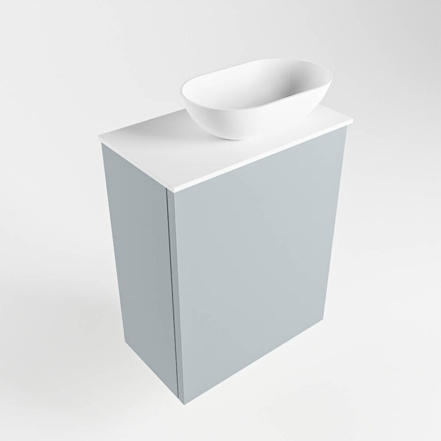 MONDIAZ FOWY toiletmeubel 40cm kleur clay. Waskom positie rechts kleur talc | talc. Met 1 kraangat - Afbeelding 4