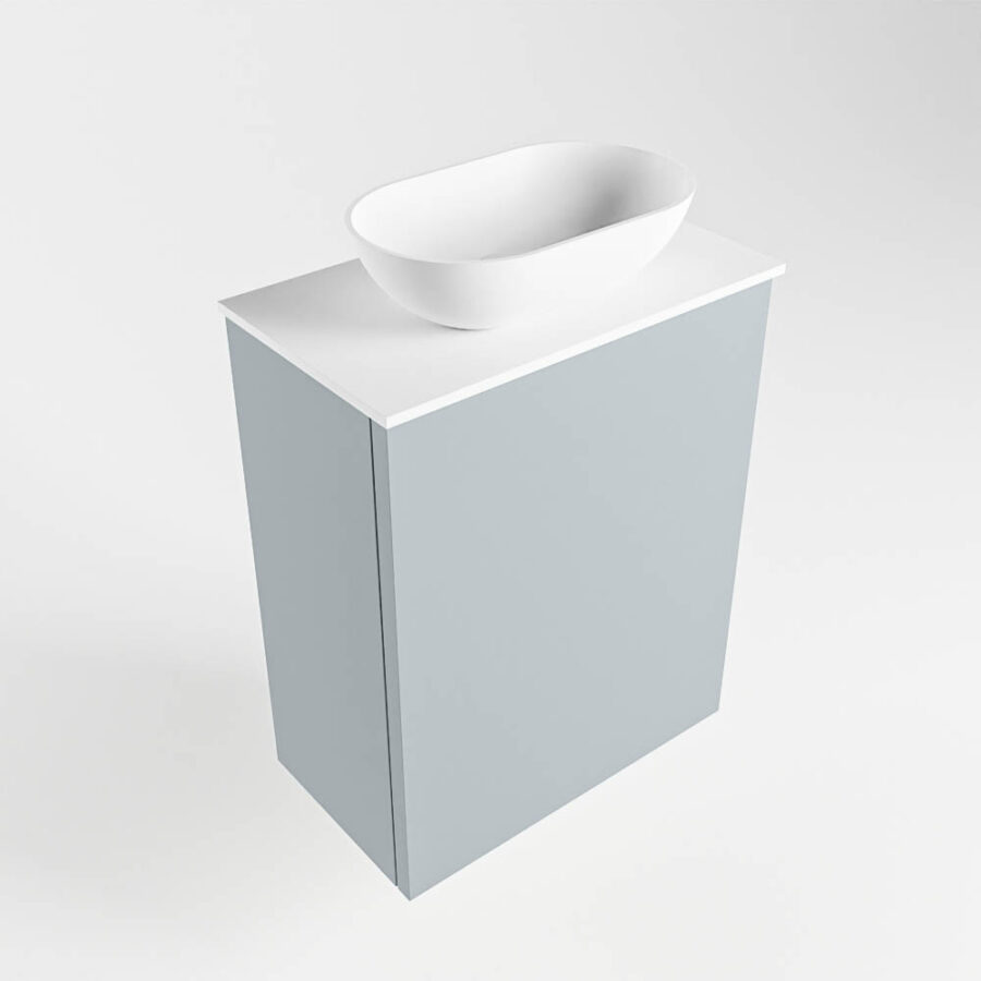 MONDIAZ FOWY toiletmeubel 40cm kleur clay. Waskom positie midden kleur talc | talc. Zonder kraangat - Afbeelding 4