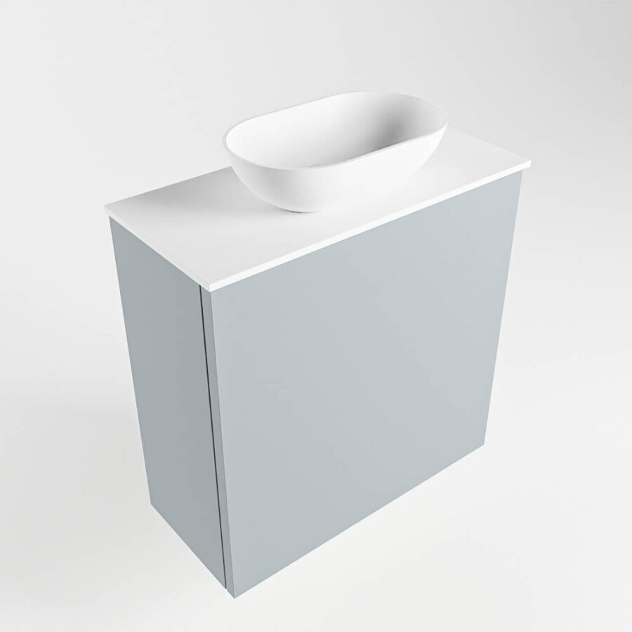 MONDIAZ FOWY toiletmeubel 50cm kleur clay. Waskom positie midden kleur talc | talc. Zonder kraangat - Afbeelding 4