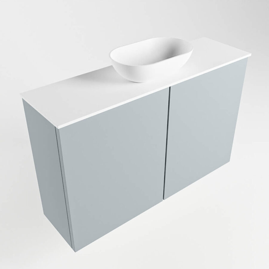MONDIAZ FOWY toiletmeubel 80cm kleur clay. Waskom positie midden kleur talc | talc. Zonder kraangat - Afbeelding 4
