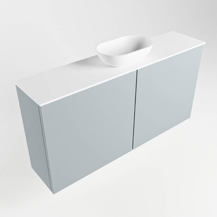 MONDIAZ FOWY toiletmeubel 100cm kleur clay. Waskom positie midden kleur talc | talc. Met 1 kraangat - Afbeelding 4