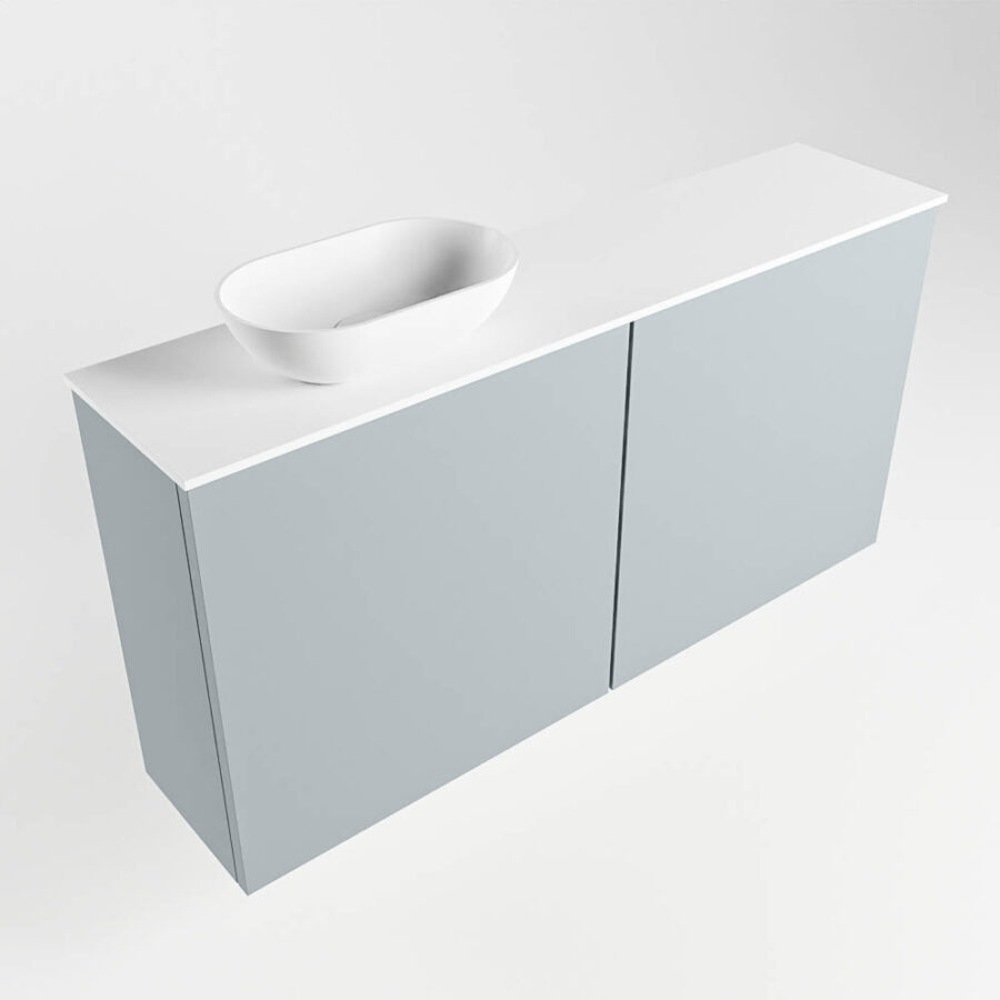 MONDIAZ FOWY toiletmeubel 100cm kleur clay. Waskom positie links kleur talc | talc. Met 1 kraangat - Afbeelding 4