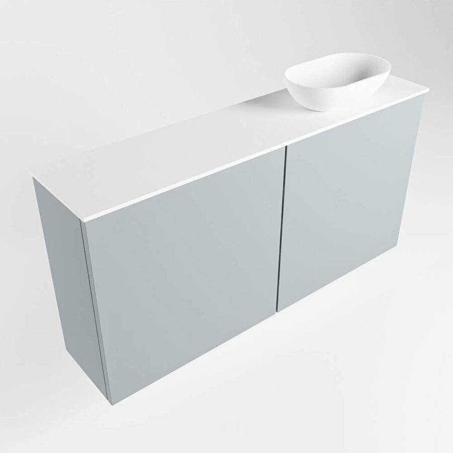 MONDIAZ FOWY toiletmeubel 100cm kleur clay. Waskom positie rechts kleur talc | talc. Met 1 kraangat - Afbeelding 4