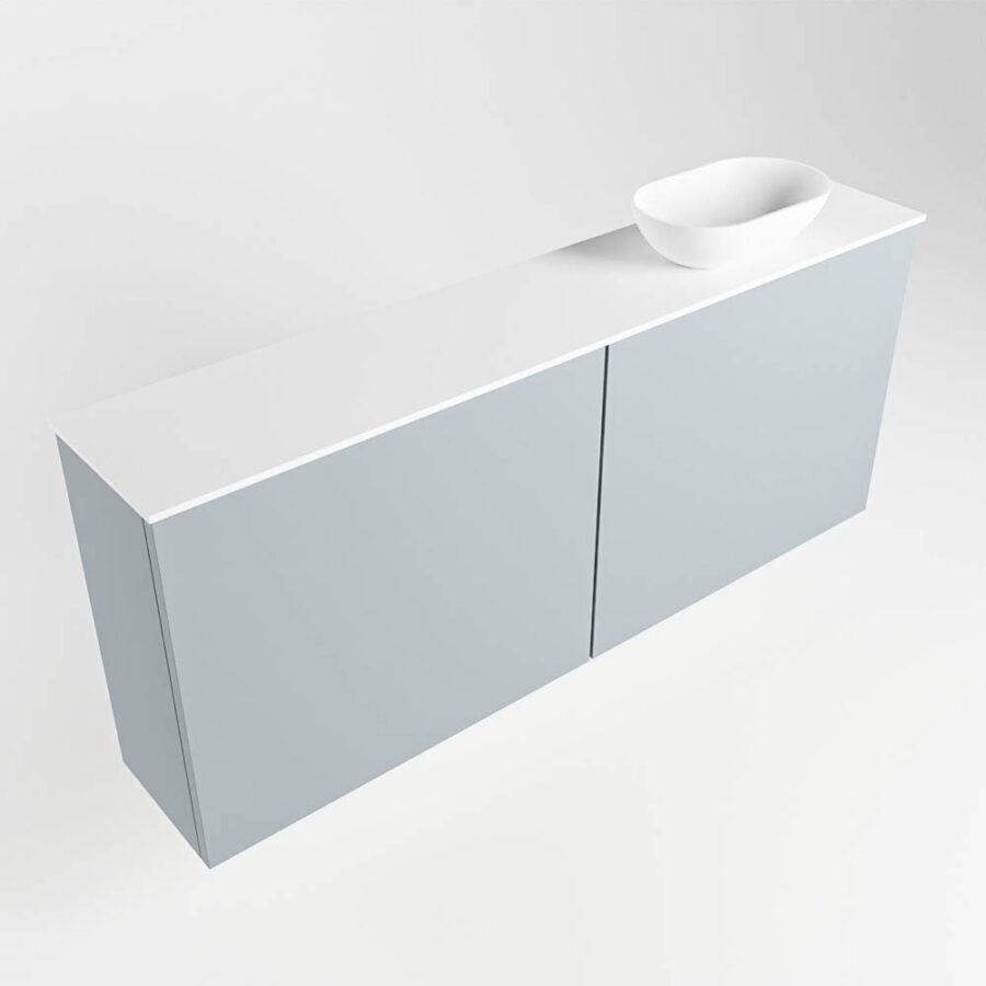 MONDIAZ FOWY toiletmeubel 120cm kleur clay. Waskom positie rechts kleur talc | talc. Zonder kraangat - Afbeelding 4