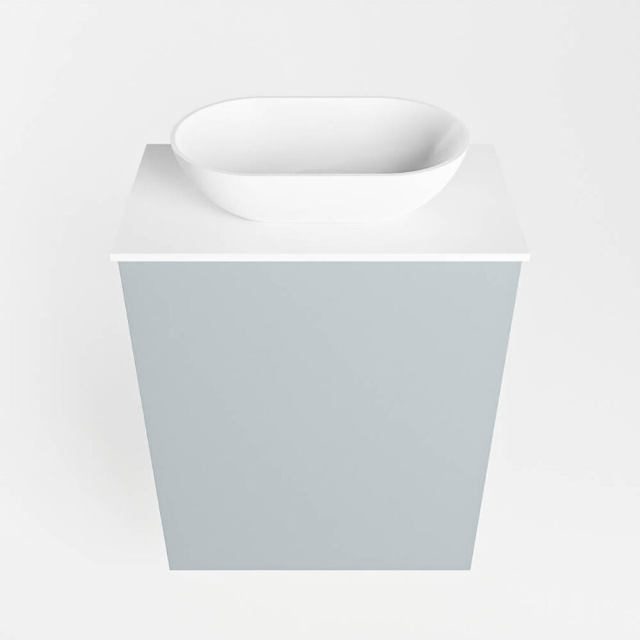 MONDIAZ FOWY toiletmeubel 40cm kleur clay. Waskom positie midden kleur talc | talc. Zonder kraangat - Afbeelding 5