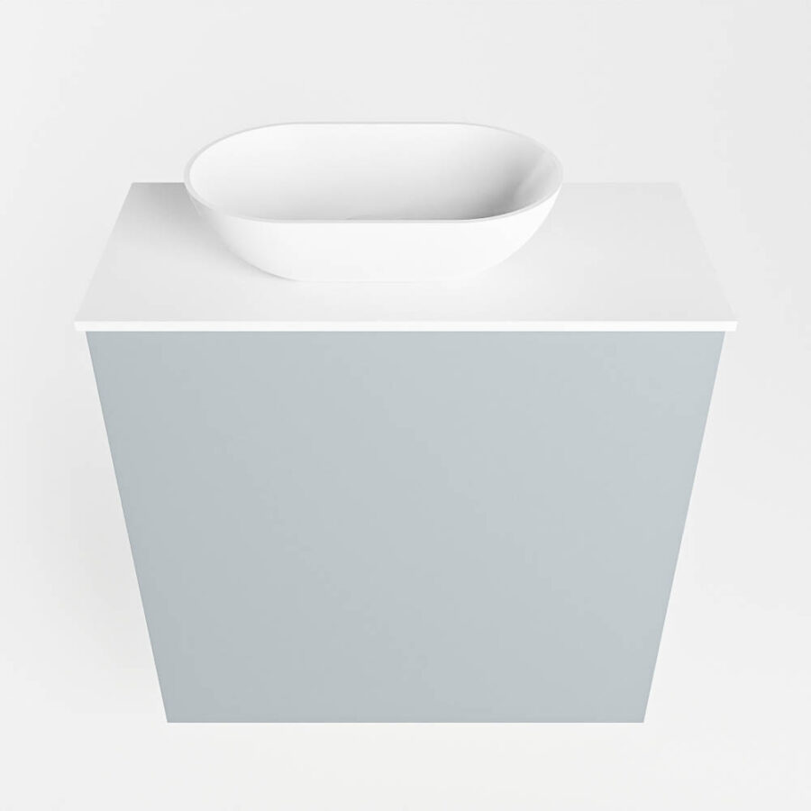 MONDIAZ FOWY toiletmeubel 50cm kleur clay. Waskom positie links kleur talc | talc. Met 1 kraangat - Afbeelding 5