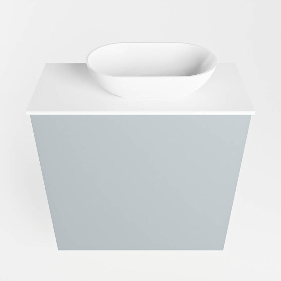 MONDIAZ FOWY toiletmeubel 50cm kleur clay. Waskom positie rechts kleur talc | talc. Met 1 kraangat - Afbeelding 5