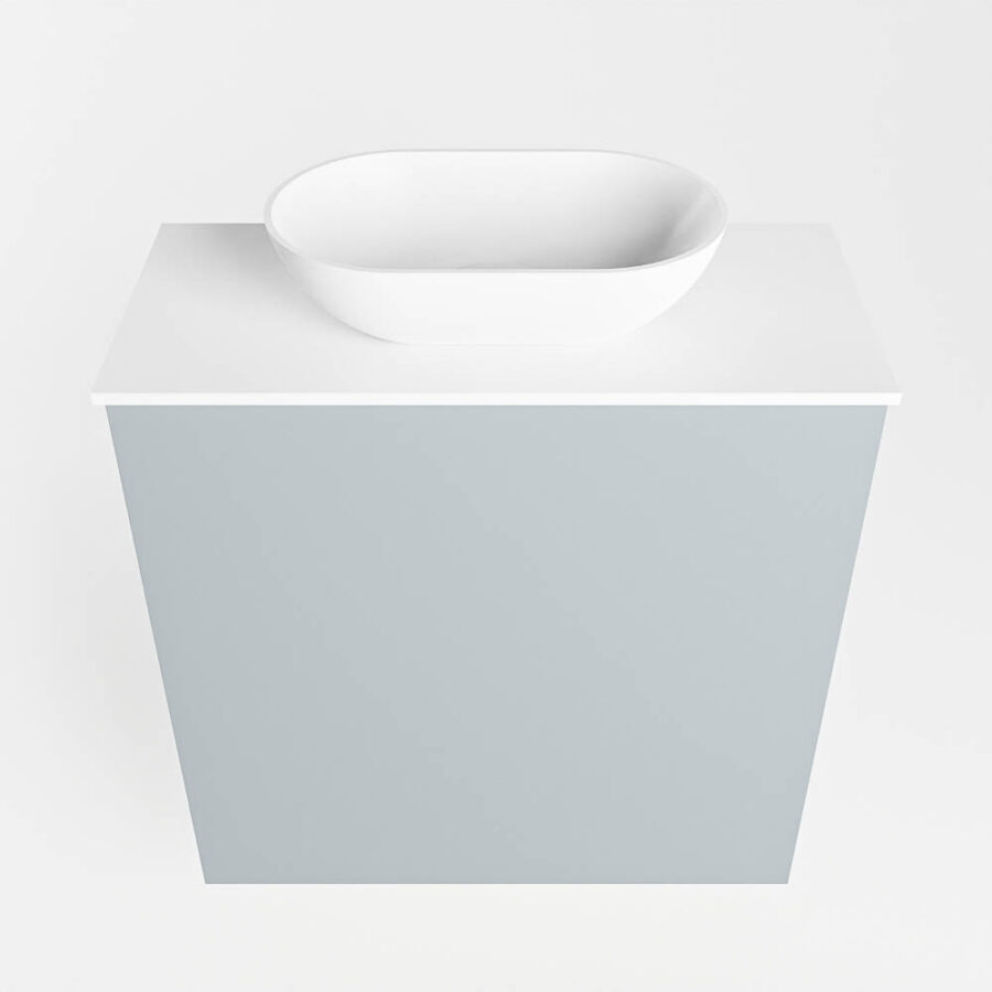 MONDIAZ FOWY toiletmeubel 50cm kleur clay. Waskom positie midden kleur talc | talc. Zonder kraangat - Afbeelding 5