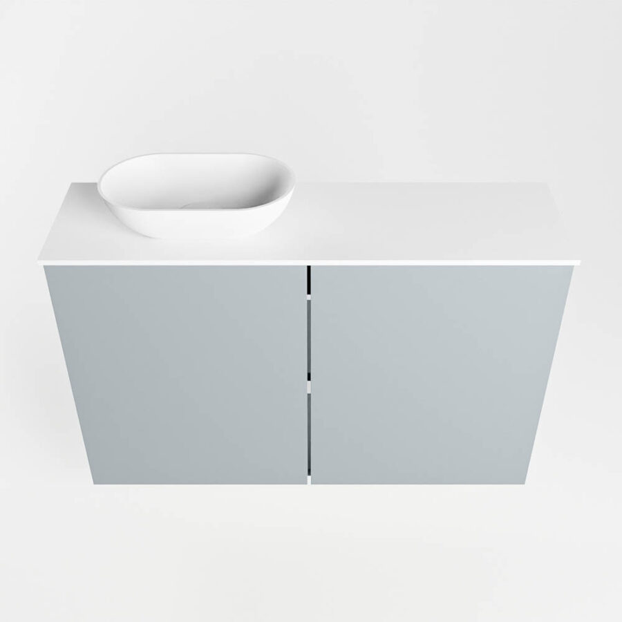 MONDIAZ FOWY toiletmeubel 80cm kleur clay. Waskom positie links kleur talc | talc. Met 1 kraangat - Afbeelding 5