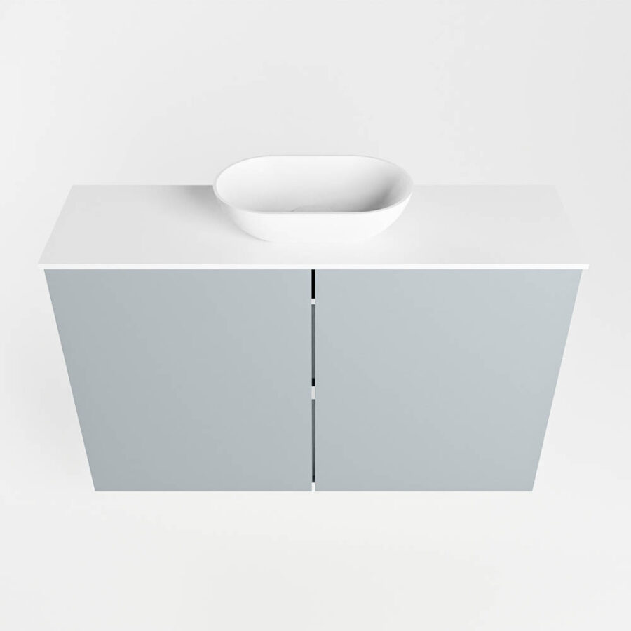 MONDIAZ FOWY toiletmeubel 80cm kleur clay. Waskom positie midden kleur talc | talc. Zonder kraangat - Afbeelding 5