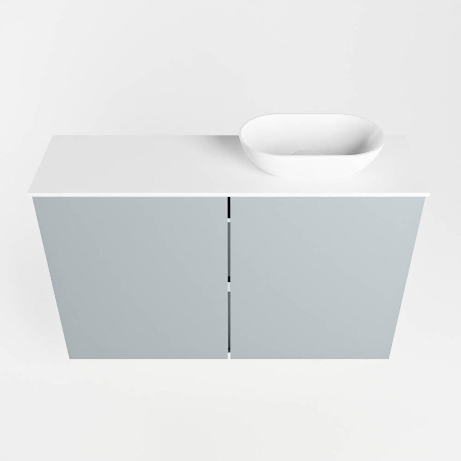 MONDIAZ FOWY toiletmeubel 80cm kleur clay. Waskom positie rechts kleur talc | talc. Zonder kraangat - Afbeelding 5