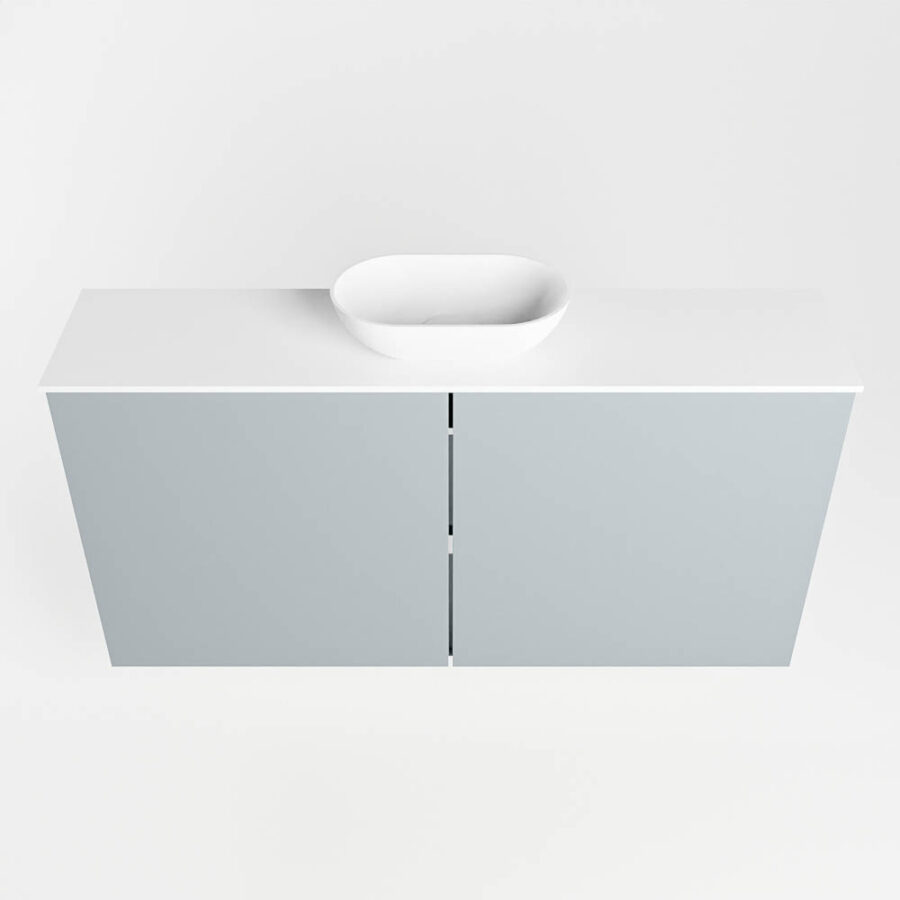 MONDIAZ FOWY toiletmeubel 100cm kleur clay. Waskom positie midden kleur talc | talc. Met 1 kraangat - Afbeelding 5