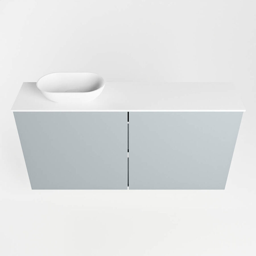 MONDIAZ FOWY toiletmeubel 100cm kleur clay. Waskom positie links kleur talc | talc. Met 1 kraangat - Afbeelding 5