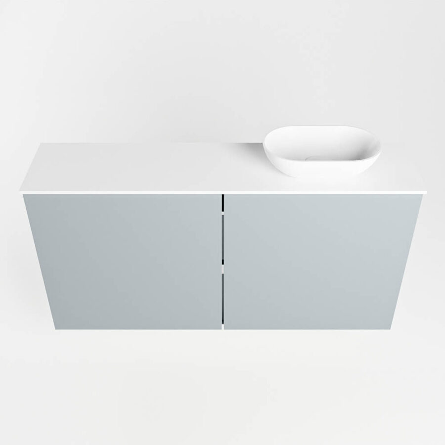 MONDIAZ FOWY toiletmeubel 100cm kleur clay. Waskom positie rechts kleur talc | talc. Met 1 kraangat - Afbeelding 5