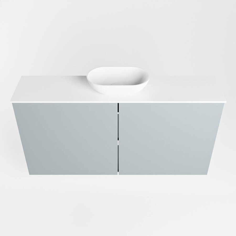 MONDIAZ FOWY toiletmeubel 100cm kleur clay. Waskom positie midden kleur talc | talc. Zonder kraangat - Afbeelding 5