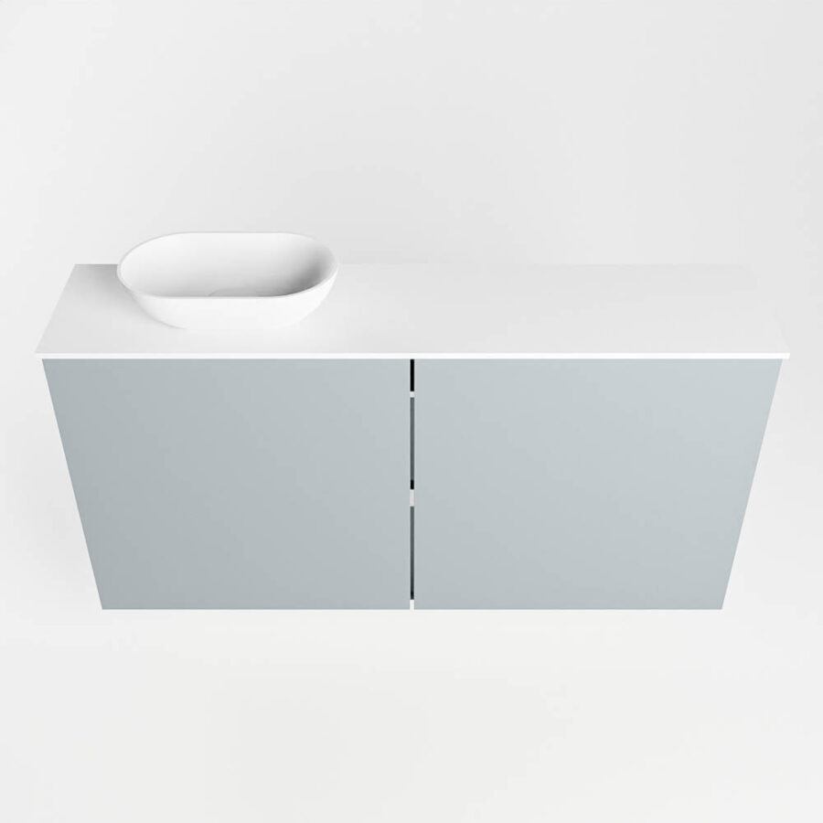 MONDIAZ FOWY toiletmeubel 100cm kleur clay. Waskom positie links kleur talc | talc. Zonder kraangat - Afbeelding 5