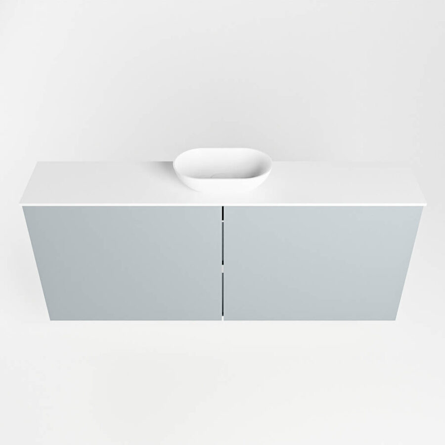 MONDIAZ FOWY toiletmeubel 120cm kleur clay. Waskom positie midden kleur talc | talc. Met 1 kraangat - Afbeelding 5