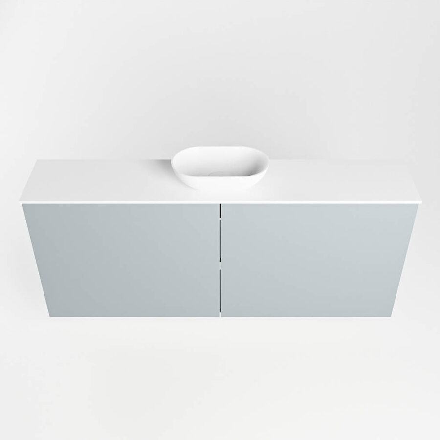 MONDIAZ FOWY toiletmeubel 120cm kleur clay. Waskom positie midden kleur talc | talc. Zonder kraangat - Afbeelding 5