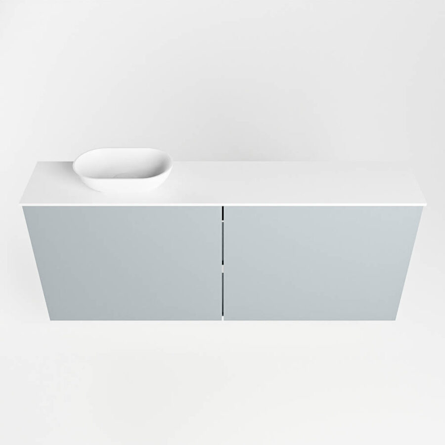 MONDIAZ FOWY toiletmeubel 120cm kleur clay. Waskom positie links kleur talc | talc. Zonder kraangat - Afbeelding 5