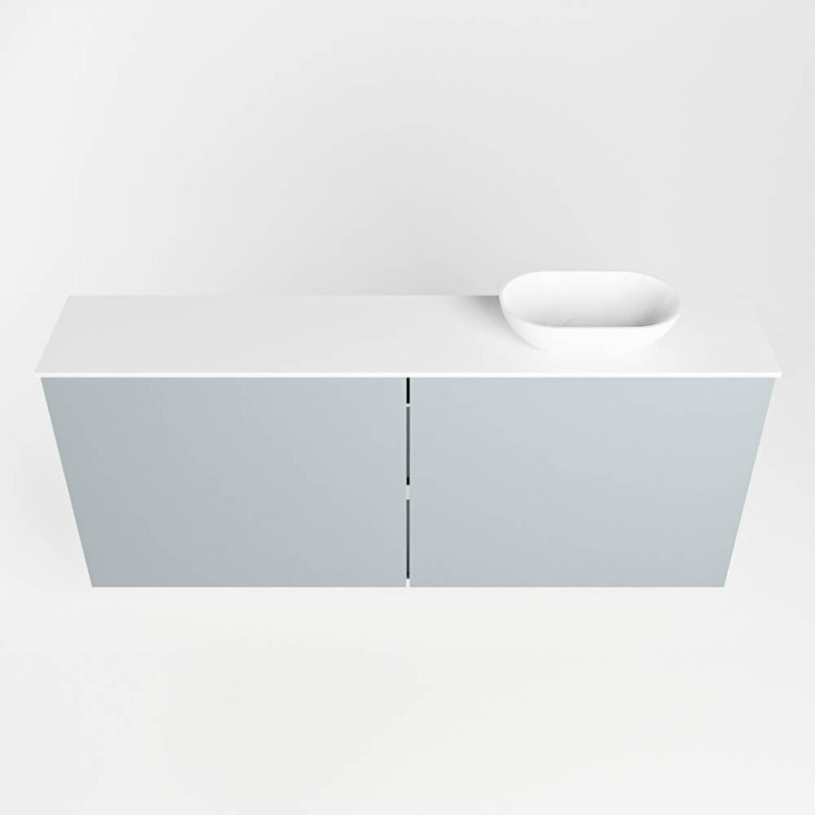 MONDIAZ FOWY toiletmeubel 120cm kleur clay. Waskom positie rechts kleur talc | talc. Zonder kraangat - Afbeelding 5