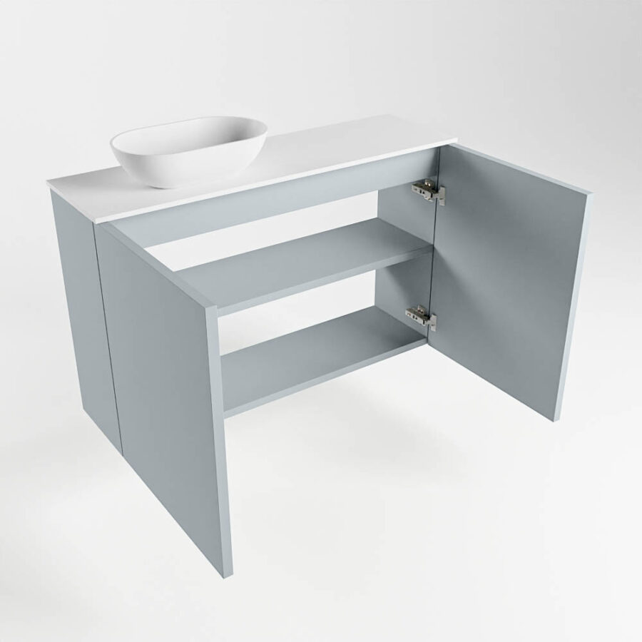 MONDIAZ FOWY toiletmeubel 80cm kleur clay. Waskom positie links kleur talc | talc. Met 1 kraangat - Afbeelding 6