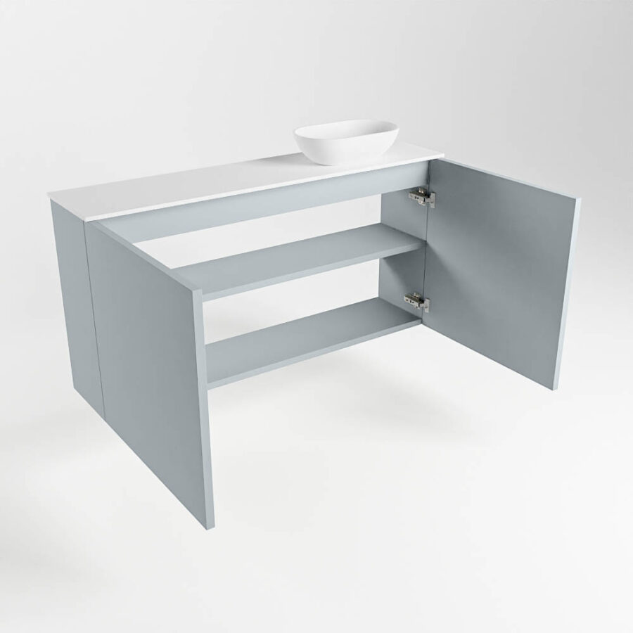 MONDIAZ FOWY toiletmeubel 100cm kleur clay. Waskom positie rechts kleur talc | talc. Met 1 kraangat - Afbeelding 6